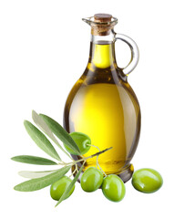 Olive olive in a bottle on a clean isolated background