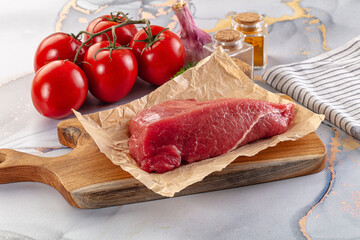 Raw beef meat fillet piece