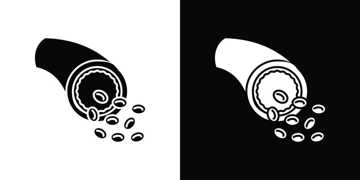 Blood vessel icon silhouette vector in black colors. flat symbol logo design style