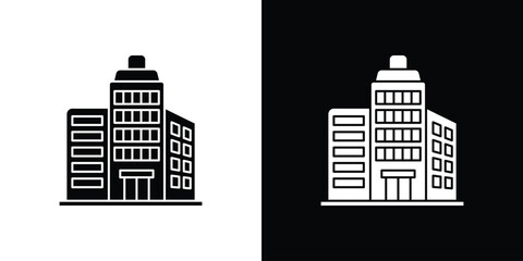 Fototapeta premium Company icon silhouette vector in black colors. flat symbol logo design style