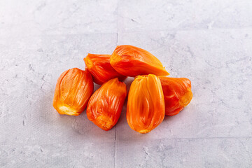 Red sweet juicy tropical red jackfruit