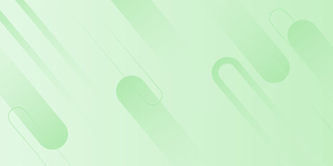 White abstract wide banner background with green geometric shapes. Minimal geometric. Modern futuristic concept. Suit for cover, header, business, presentation