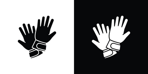 Obraz premium Gloves icon silhouette vector in black colors. flat symbol logo design style