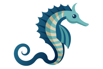 Fototapeta premium Seahorse Vector with Curved Body and Finely Detailed Ridges