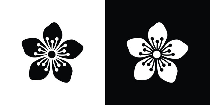 Hypericum icon silhouette vector in black colors. flat symbol logo design style