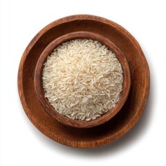 Unpolished Rice in Rustic Wooden Bowl: A Simple, Natural Still Life