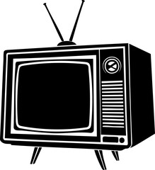 Vintage television with antenna and control knobs, classic retro design evokes nostalgic feelings of old media technology