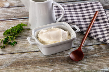 White organic natural cream sour