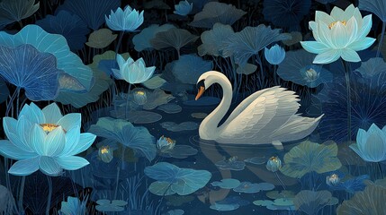 swan on the lake.