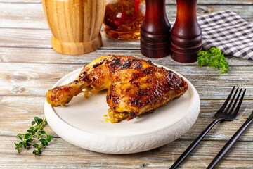 Roasted chicken leg with spices