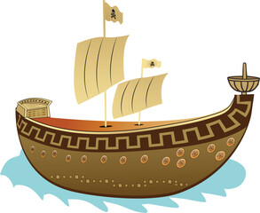pirate ship on a transparent background