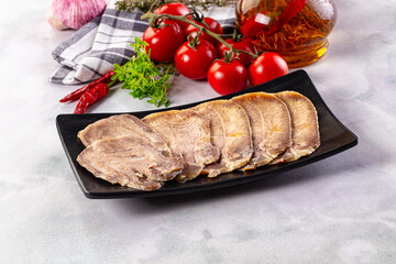 Boiled beef tomgue slices appetizer