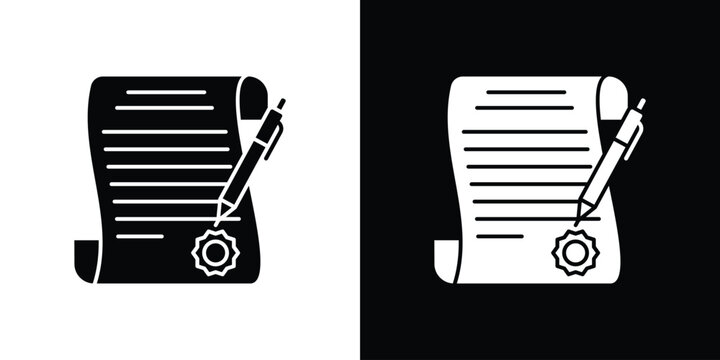 Wills and trusts icon silhouette vector in black colors. flat symbol logo design style