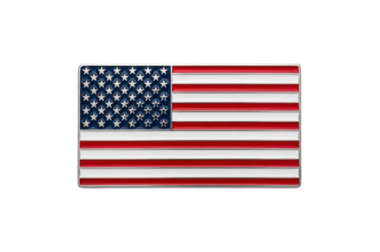 American flag with fifty stars and thirteen stripes on transparent background