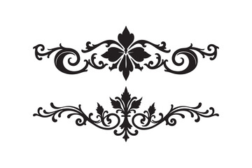 Elegant black floral swirl ornaments for decorative accents