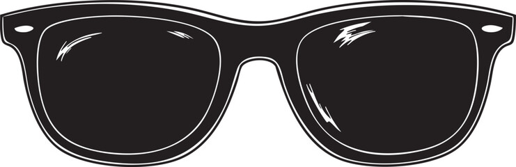black silhouette of sunglasses - vector illustration
