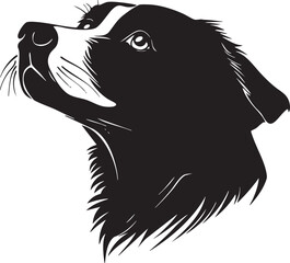 silhouette of a dog portrait