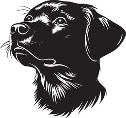 silhouette of a dog portrait