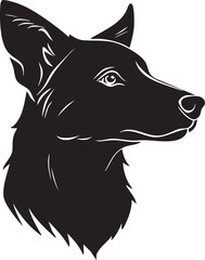 silhouette of a dog portrait