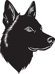 silhouette of a dog portrait