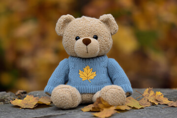 Nostalgic Scene for Childhood Stories & Emotional Branding - a stuffed animal in the woods