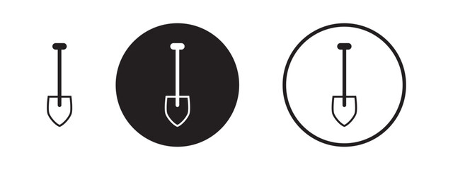 Shovel icon set for gardening and tools