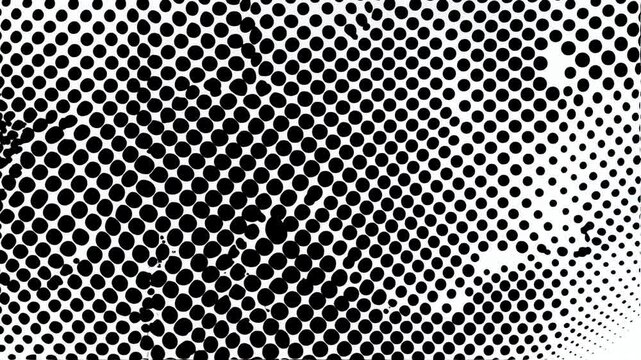 Abstract Halftone Dot Pattern Background in Monochrome Gradient