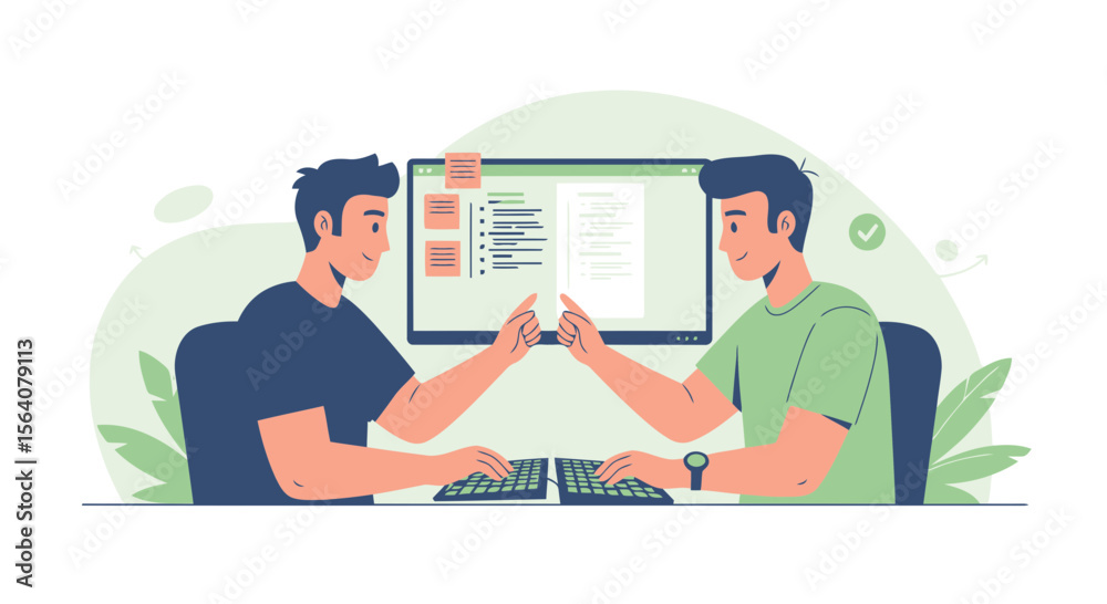Poster collaborative coding venture two developers working on project together