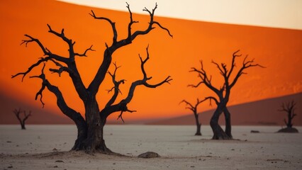 Desert Lonely Tree Scene