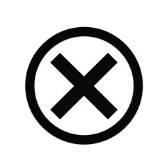Simple Black X Mark in Circle Free Vector Icon Download