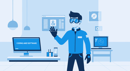 Engineer Using Augmented Reality to Develop Software Application Design