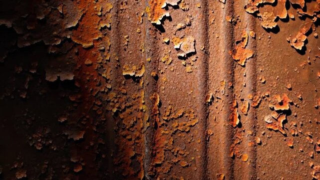 Close up of textured rusty corroded metal with peeling paint detail, abstract rust and corrosion backdrop, weathered surface. Rust background, metal texture.