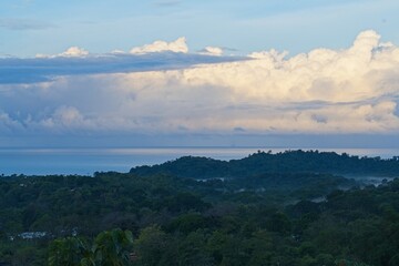 landscape with view to the pacific ocean in Ojochal in Costa Rica
