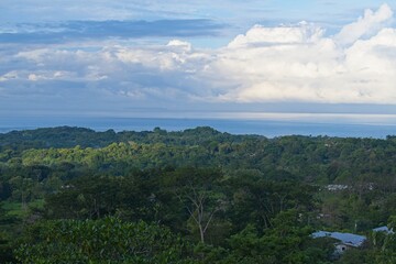 landscape with view to the pacific ocean in Ojochal in Costa Rica