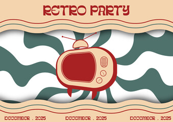 Retro party event poster	