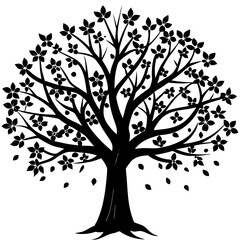 Fototapeta premium Spring Tree Icon Seasonal Vector Illustration for Springtime Designs