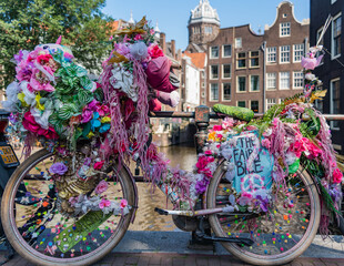 A bicycle on the street in Amsterdam