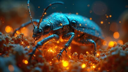 Fototapeta premium Beetle close-up natural scene