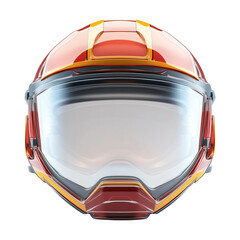 Firefighter helmet with visor in red and yellow 3D design