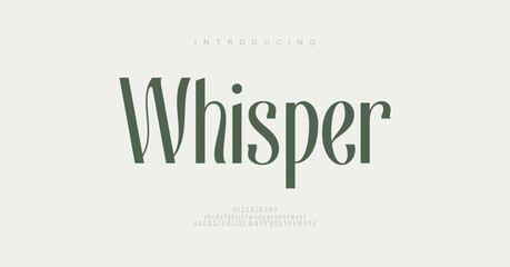 Whisper premium luxury elegant alphabet letters and numbers. 