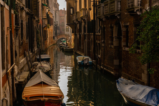 Canals of Venice early in the morning light