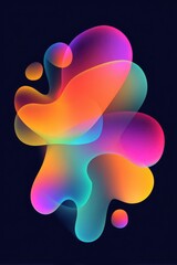 Colorful abstract liquid shapes on a dark background.