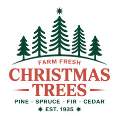 farm fresh christmas tress  t shirt design