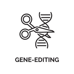 Gene Editing Icon Black Scissors D N A Strand black and white