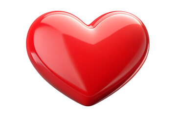 Fototapeta premium Shiny red heart shape isolated on transparent background for love and romance concepts isolated on white background