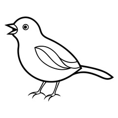 Fototapeta premium Chirping Bird Icon Seasonal Vector Illustration for Springtime Designs