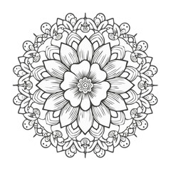Detailed Floral Mandala Design Elegant Decorative Pattern Meditative Art