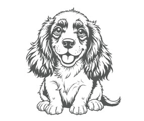 Adorable Cocker Spaniel Puppy Illustration with a Sweet Smile and Fluffy Fur