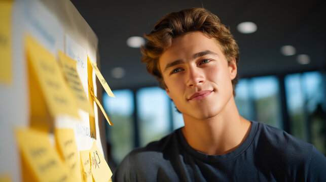 Participant brainstorming ideas in a creative collaborative space