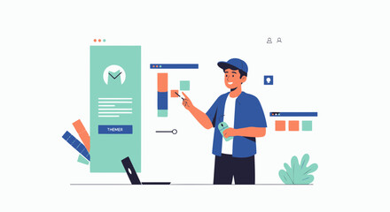 Creative Interface Designer Developing Web Applications With New Technologies